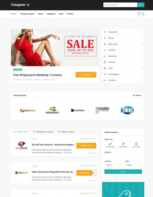 Couponis – Affiliate & Submitting Coupons WordPress Theme