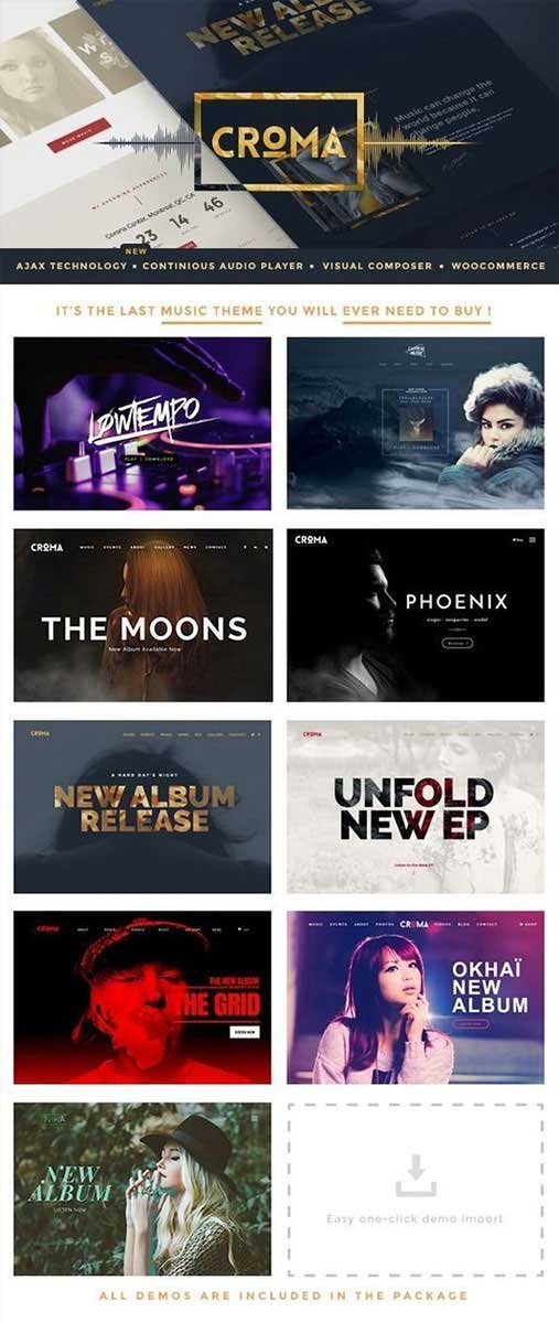 Croma - Music WordPress Theme with Ajax and Continuous Playback