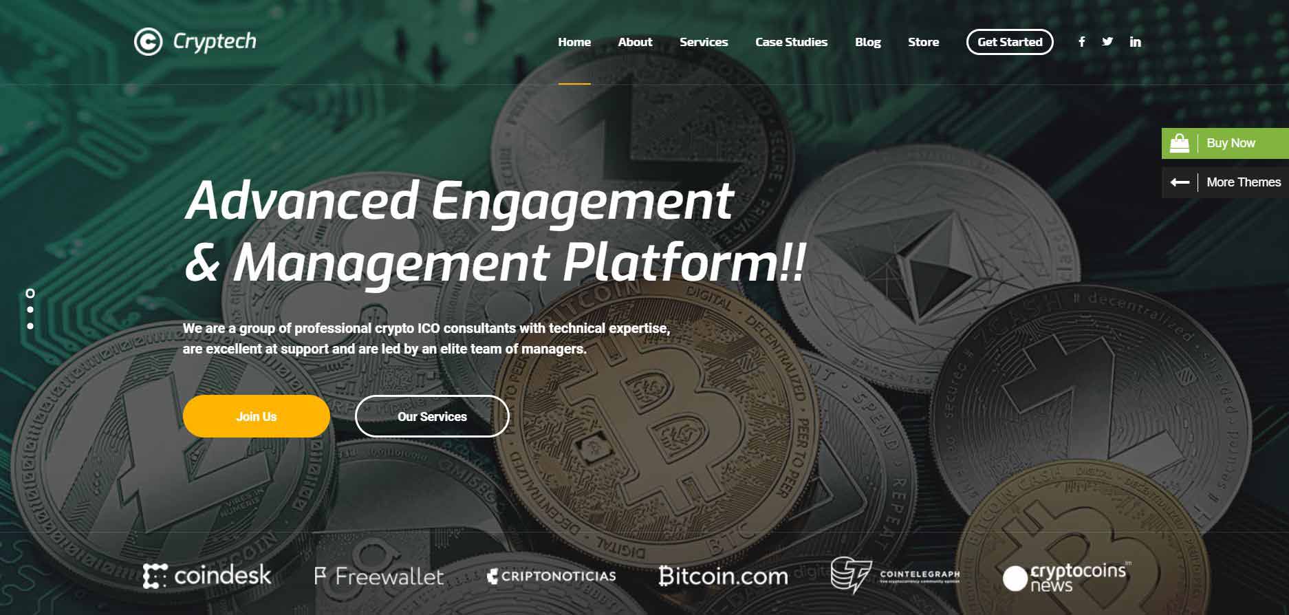 Cryptech - ICO and Cryptocurrency WordPress Theme