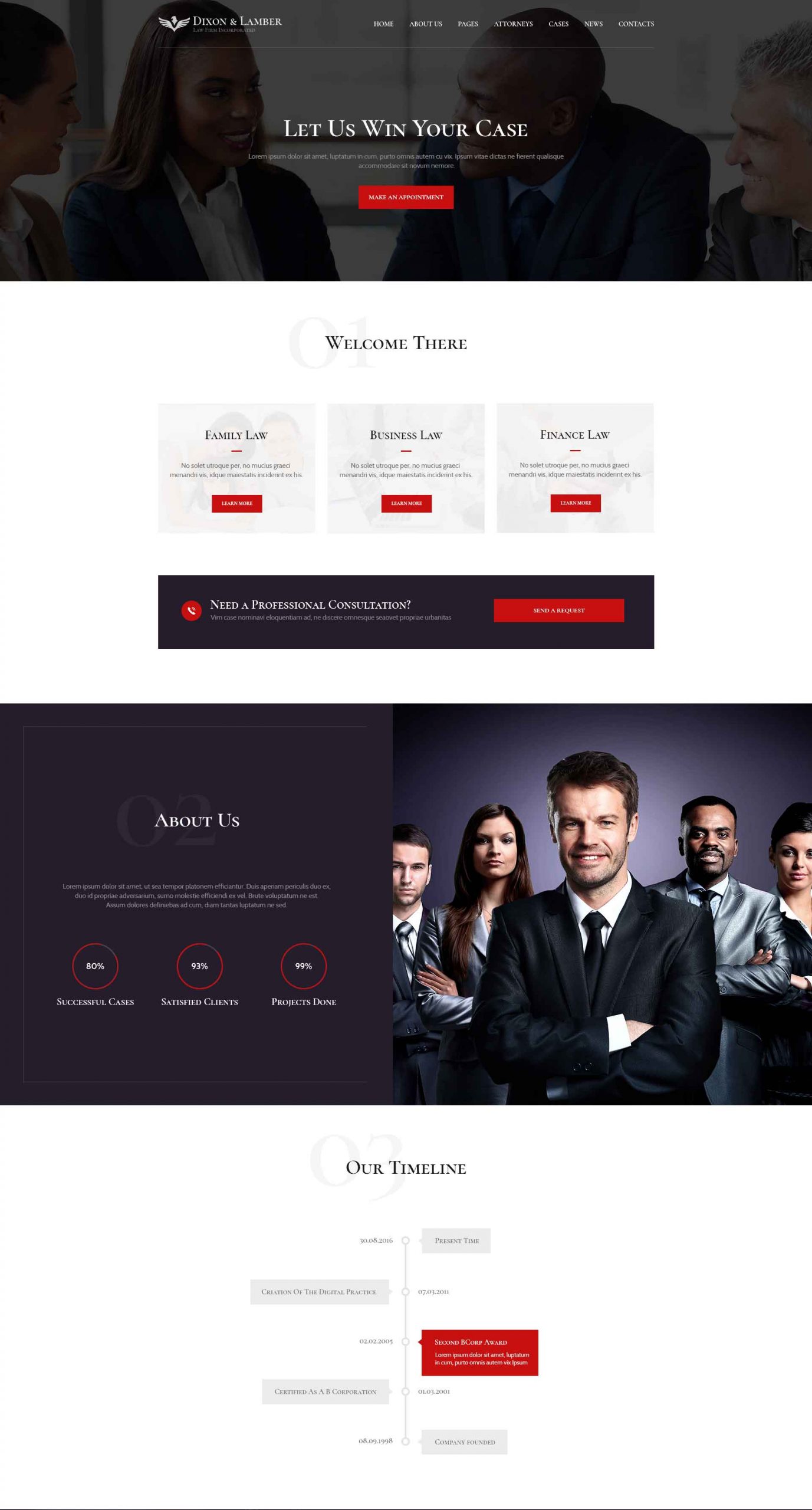 Dixon & Lamber | Law Firm WordPress Theme