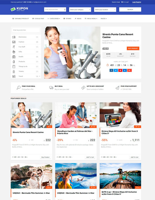 KUPON - Coupons / Daily Deals / Group Buying - Marketplace WordPress Theme