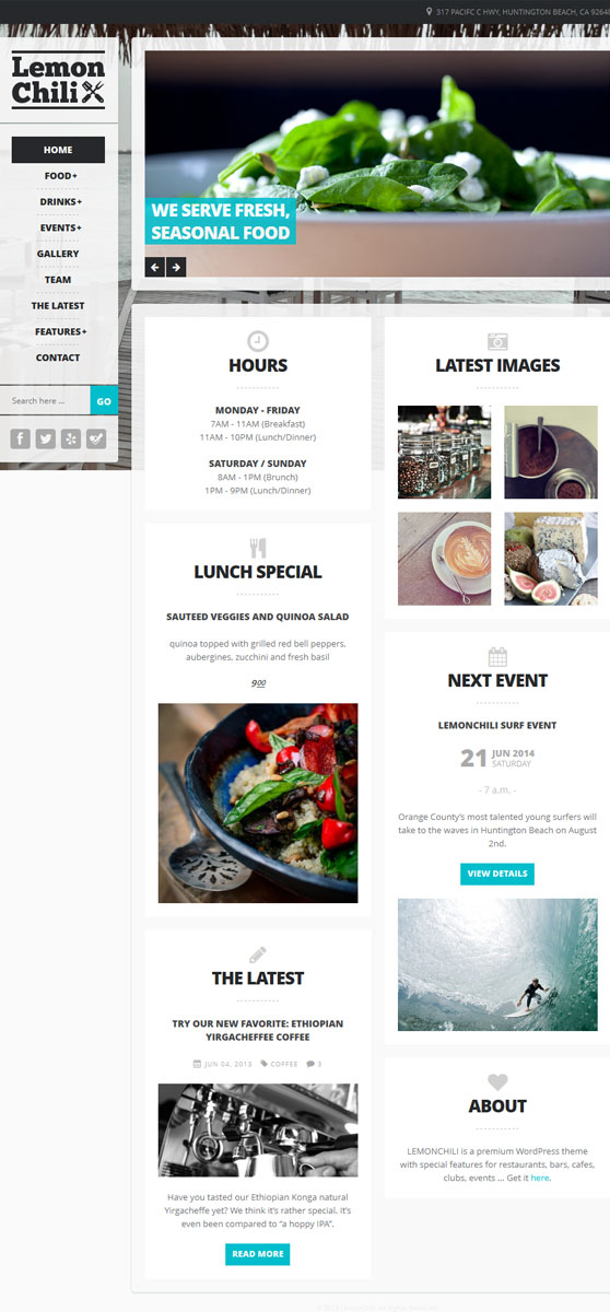 LemonChili - A Restaurant WordPress Theme