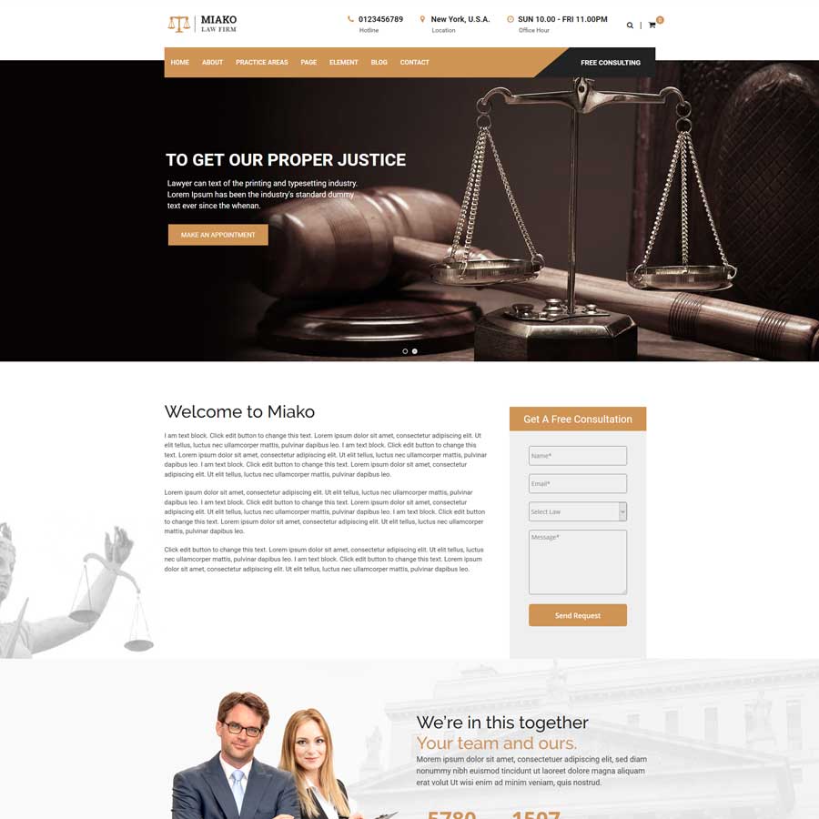 Miako - Lawyer & Law Firm WordPress Theme