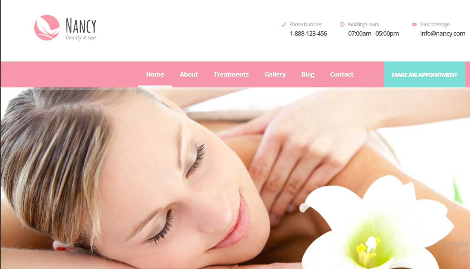 NANCY - Wellness, Spa, Beauty WordPress Theme