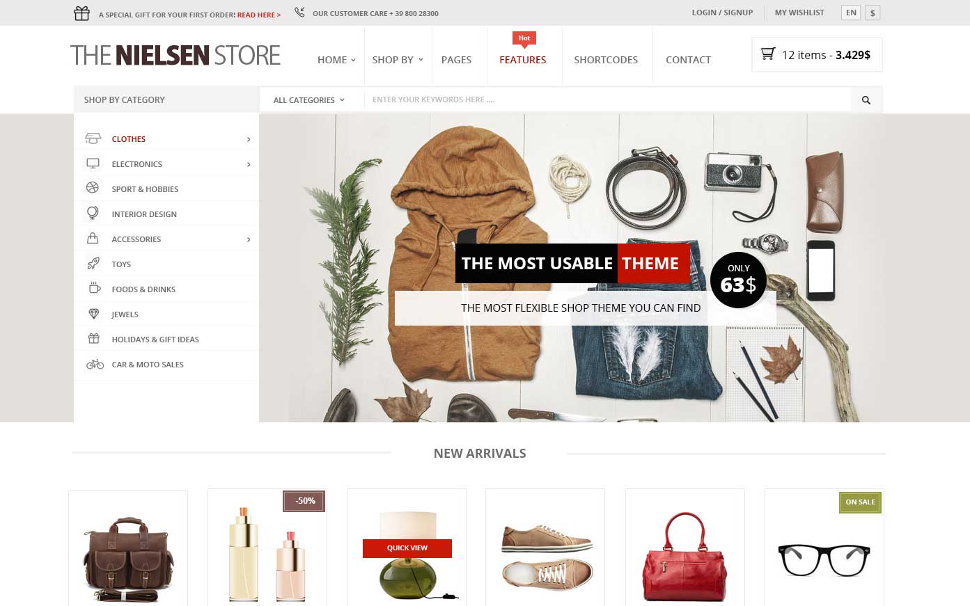 Nielsen - ECommerce WordPress Theme