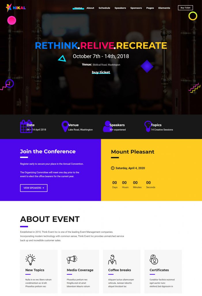 Nikal - Seminar Event Planner WordPress Theme