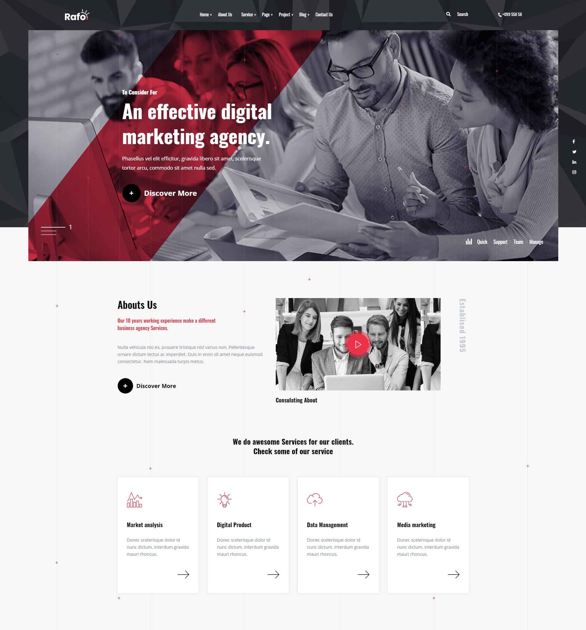 Rafo - Digital Agency WordPress Theme