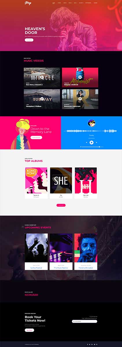 Strings - Music, Band, Artist & Event WordPress Theme