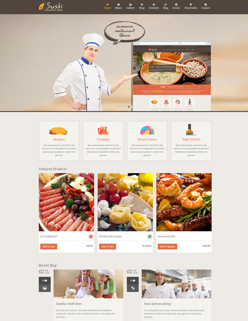 Sushi WordPress Restaurant Theme