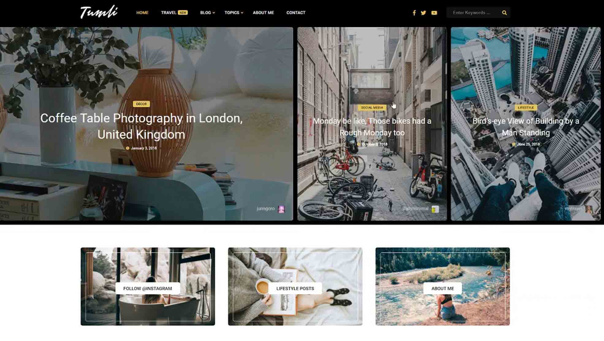 Tumli - A Personal Masonry Style WordPress Theme